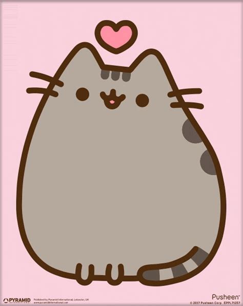 Pusheen Cat Con Un Corazón Gatito Para Colorear Imagenes De Pusheen