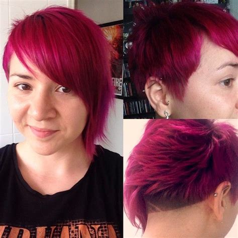 Fuschia Shock Manic Panic Undercut Asymmetrical Pixie Hair Hair Inspiration Hair Makeup