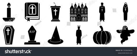 All Saints Day Icon Set All Stock Vector (Royalty Free) 2224939435 ...