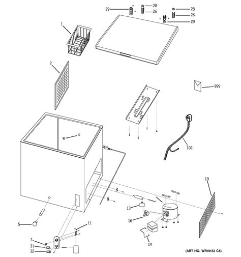 Assembly View For FREEZER PARTS FCM5SMAWH