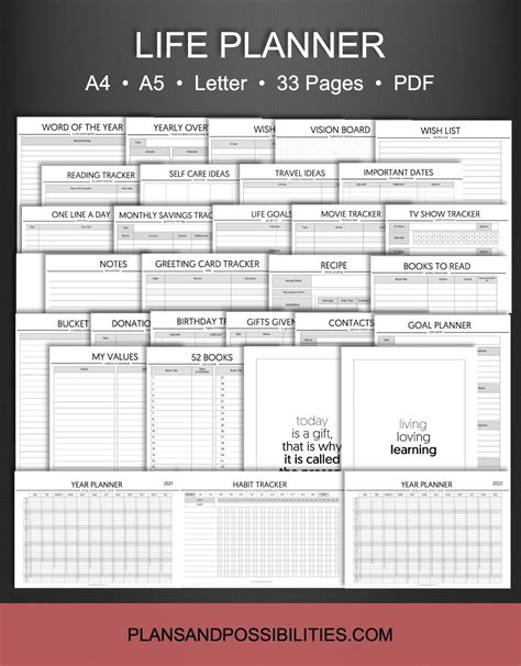 Life Planner Printable Life Organizer Life Binder Etsy