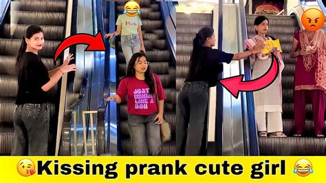 Kissing Prank Cute Girls Escalator Prank Sibbu Prank Starfunnyvideos