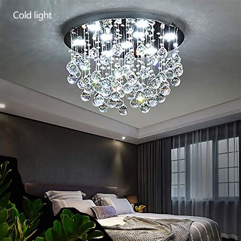 Modern K Crystal Ceiling Light Chandelier Led Raindrop Pendant Lamp