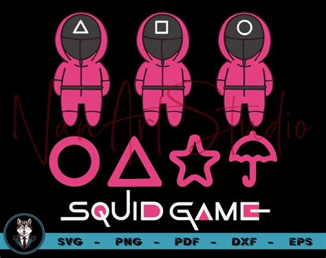 Squid Game Svg Squid Game Silhouette Cut Files Squid Game Etsy