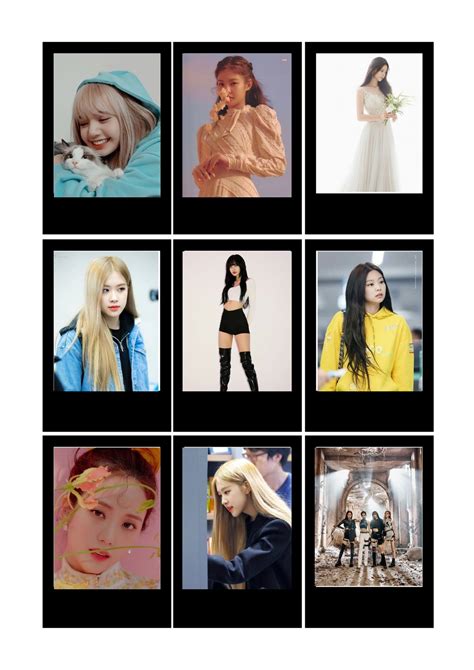 Printable Polaroid Blackpink Poster Black Pink Kpop Photo Cards