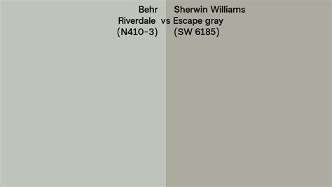 Behr Riverdale N410 3 Vs Sherwin Williams Escape Gray SW 6185 Side