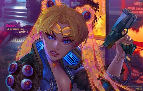 Anime Cyberpunk – Sailor Moon depicted in the style of Cyberpunk 2077 ...