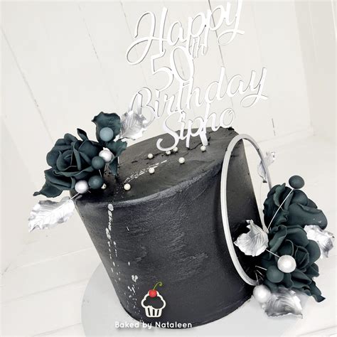 Black And Silver Th Birthday Cake Baked By Nataleen