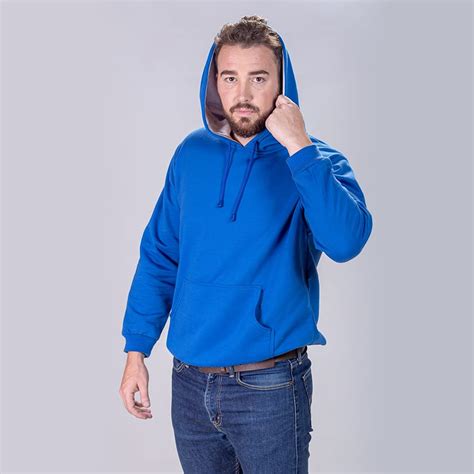 Long Sleeve Hoodie With Kangaroo Pockets And Full Zip Contrast Inner