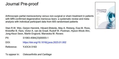 Physio Meets Science On Twitter Arthroscopic Partial Meniscectomy