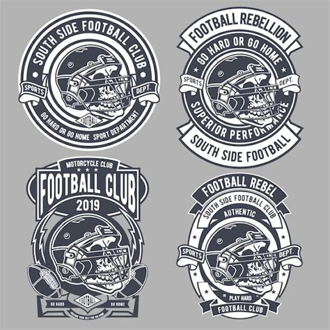 Vintage Football Emblems With Retro Helmet Designs Jiffy Designs