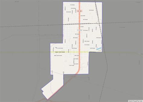 Map of Snyder city, Oklahoma - Thong Thai Real