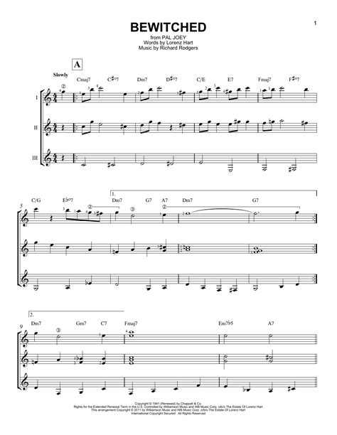 Bewitched By Rodgers Hart Sheet Music For Guitar Ensemble At Sheet