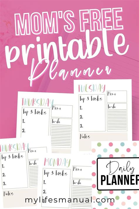 Free Daily Planner Printables For Moms Artofit