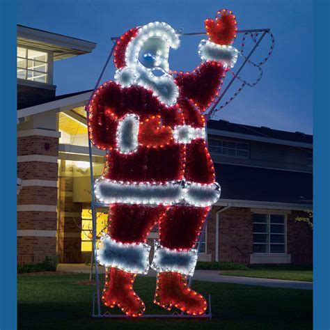 17 Ft Led Light Animated Waving Garland Santa Display