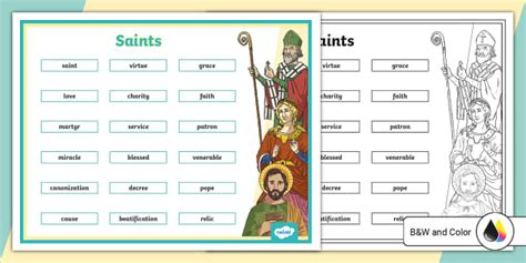 Saints Vocabulary Mat Profesor Hizo Twinkl