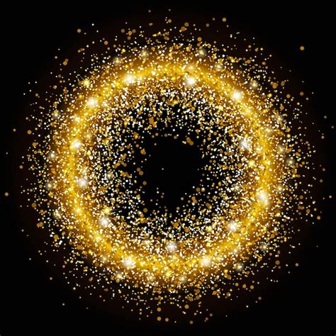 Premium Vector Golden Circle Bright Sequins Sparkle Circle Template