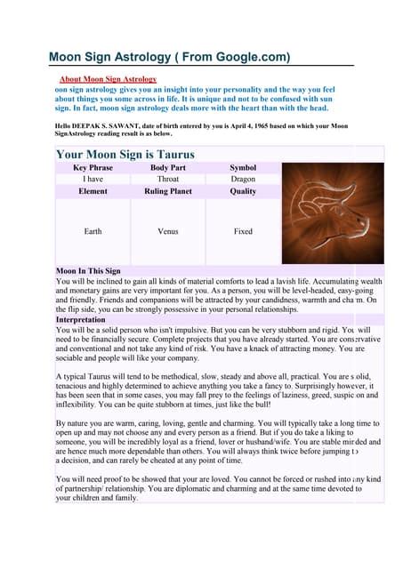 ~~ Moon sign astrology ~~ | PDF | Free Download