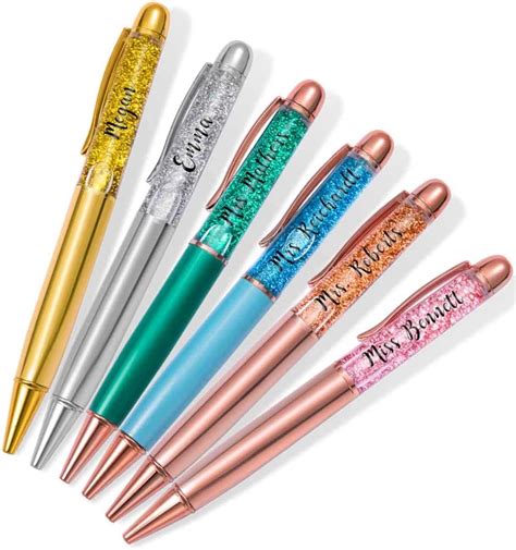 Custom Name Glitter Pens Ballpoint Pen Personalized Teacher