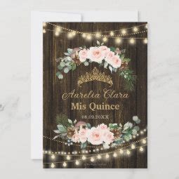 Quinceañera Rustic Blush Floral Enchanted Forest Invitation Zazzle