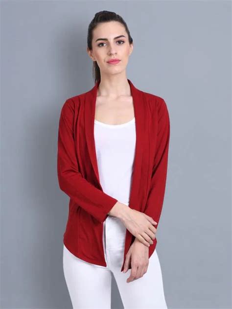 Buy BuyNewTrend Women Maroon Cotton Shrug Online At Best Prices In