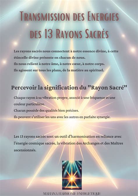 Les Rayons Sacres Mahana Harmonie Energetique