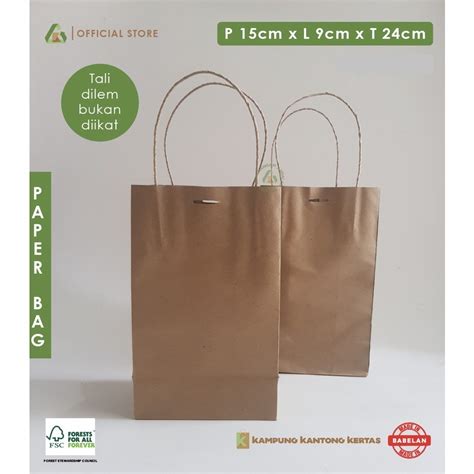 Jual Paper Bag Polos P L T Kraft G Kantong Kertas Coklat Wajib