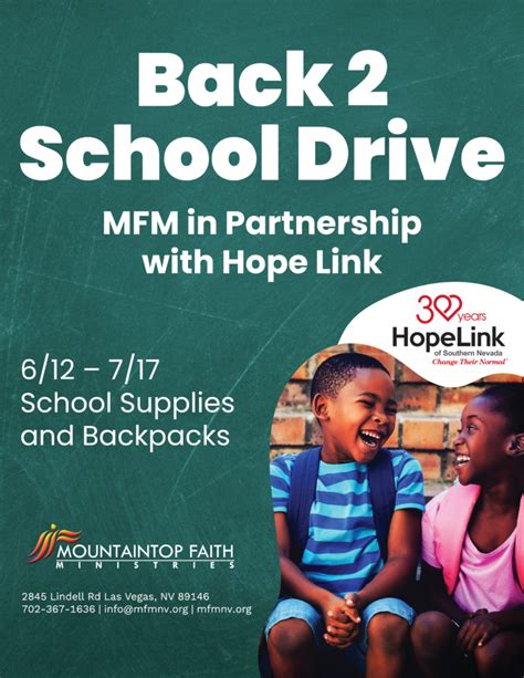 Back2School Drive Mountaintop Faith Ministries