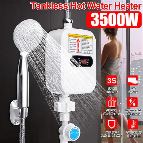 W Water Heater Bathroom Kitchen Instant Electric Hot Water Heater