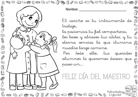 Una Bonita Felicitación Para El Día Del Maestro Actividades Infantil