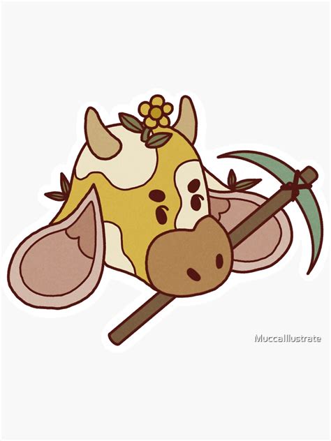 Minecraft Moobloom Cow Sticker For Sale By Muccaillustrate Redbubble