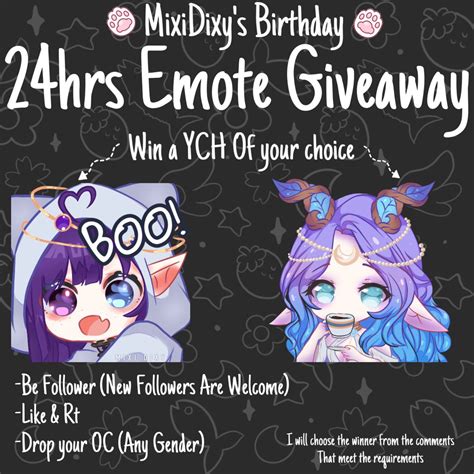 Mixi Dixy ᓚᘏᗢ On Twitter 🤍 Birthday Giveaway 🤍 24 Hours Emote