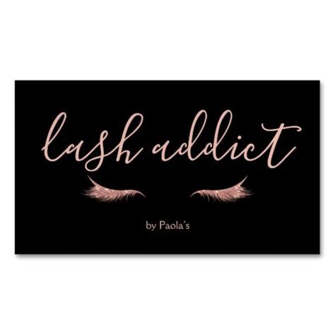 Rose Gold Glitter And Sparkle Eyelash Extension Business Card Magnet