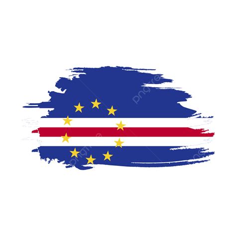 Bandera De Cabo Verde Estilizada Sobre Fondo Blanco Transparente PNG