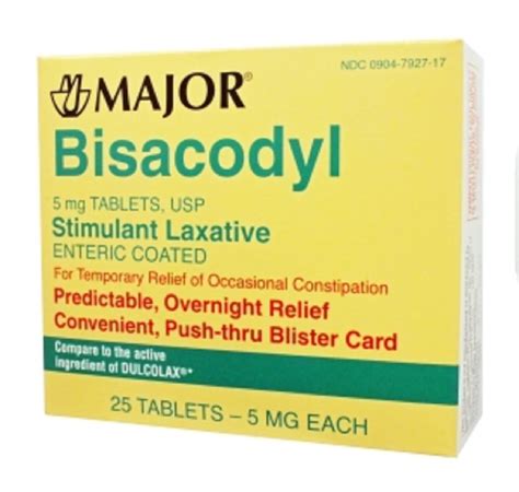 Major Bisacodyl 5mg Ec Tab Bisacodyl 5 Mg Orange 25 Tablets 6 Pack