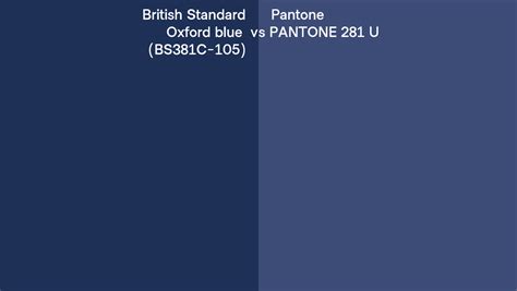 British Standard Oxford Blue BS381C 105 Vs Pantone 281 U Side By Side