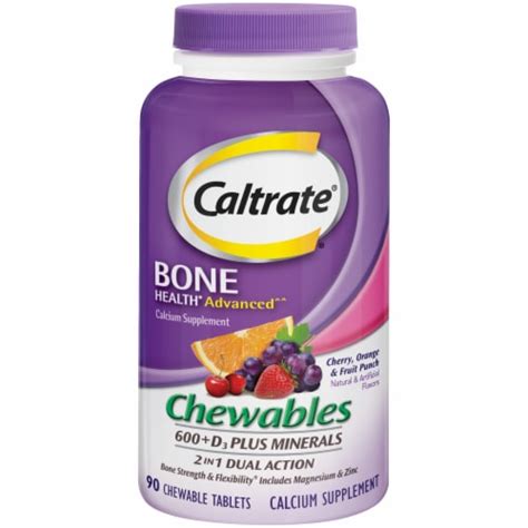 Caltrate Chewables D Plus Minerals Calcium Vitamin D Supplement