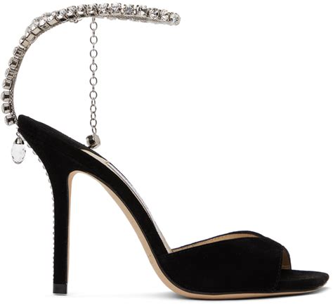 Black Saeda 100 Heeled Sandals By Jimmy Choo On Sale