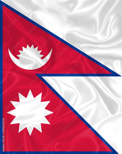 Nepal Flag Waving National Flag Of Nepal With Waves And Wind Official