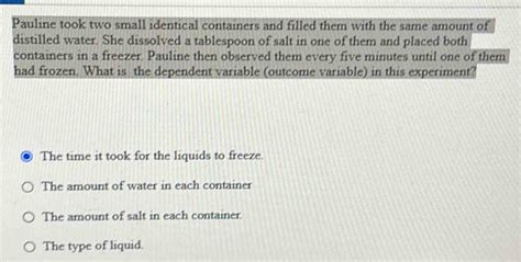 Solved Pauline Took Two Small Identical Containers And Filled Them