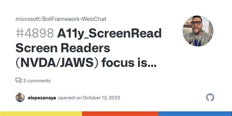 A11y Screenreader Screen Readers Nvda Jaws Focus Is Not Going Over The Chat Present In The