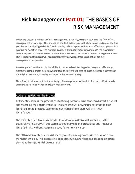 Solution Risk Management Full Course Studypool