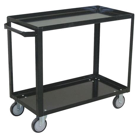 Flat Handle Utility Cart, Load Capacity 800 lb, Number of Shelves 2 ...