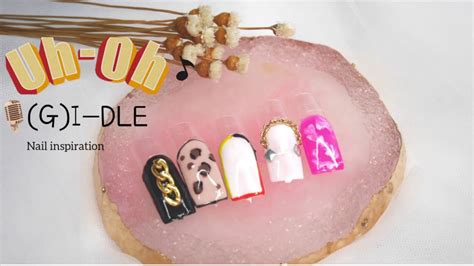 Super Easy Gel Nail Art Tutorial Ft G I Dle Uh Oh Youtube