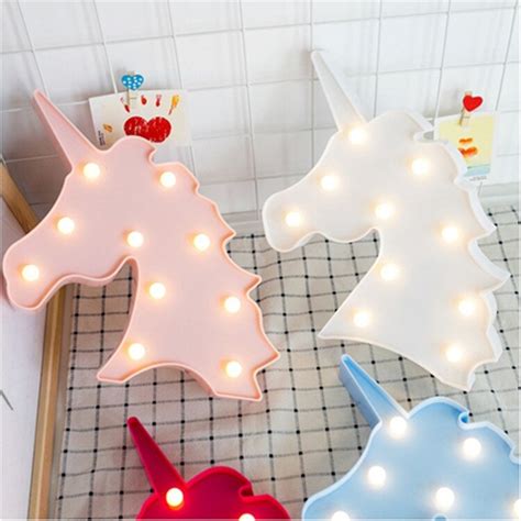 Lámpara LED de noche con forma de unicornio para niños luz de noche 3D