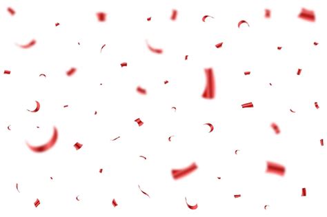 Premium Vector Shiny Red Confetti Falling Isolated On Transparent