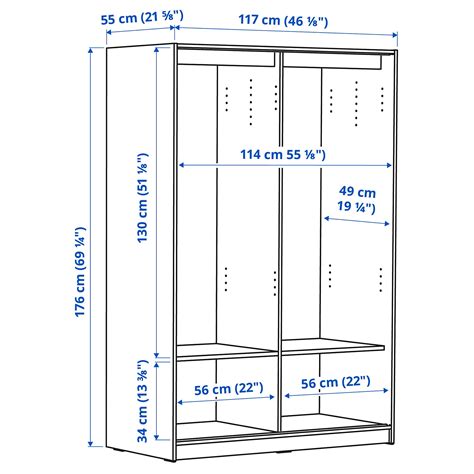 KLEPPSTAD Wardrobe with sliding doors, white, 117x176 cm - IKEA