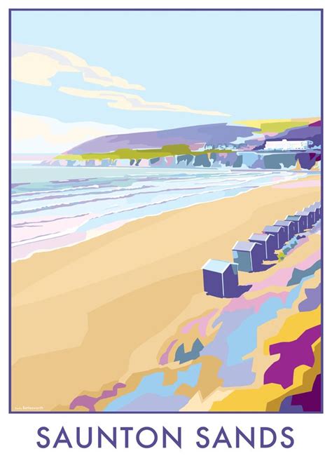 Saunton Sands Travel Poster And Seaside Print By Becky Bettesworth