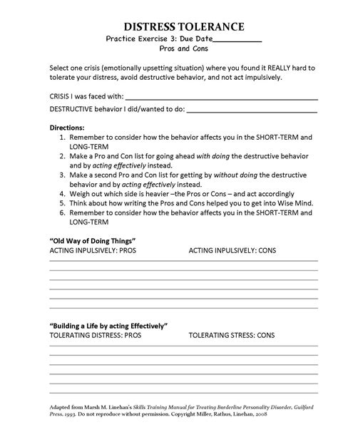 Dbt Skills Training Handouts And Worksheets Marsha Linehan