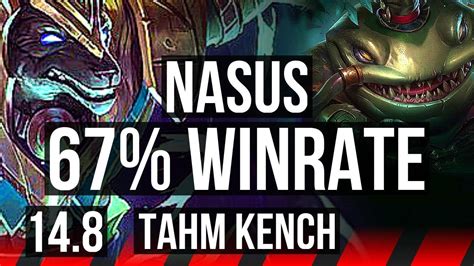 Nasus Vs Tahm Kench Top 67 Winrate 7 2 14 Dominating Kr Master